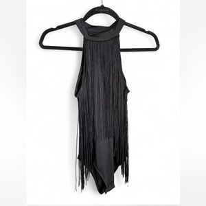 SHEIN Black Fringe Bodysuit